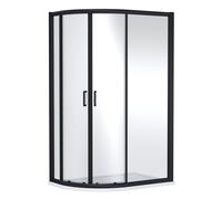 Nuie Lucie Offset Quadrant Shower Enclosure | Matt Black | Glass/Aluminium | 1200mm x 800mm