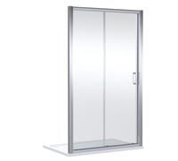 Nuie Lucie Sliding Shower Door | Chrome | Glass/Aluminium | 1400mm