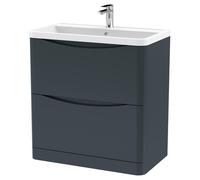 Lunar Floor Standing 2 Drawer Vanity Unit with Polymarble Basin