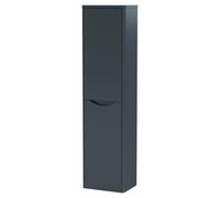 Nuie Lunar Single Door Tall Wall Hung Storage Unit | Satin Soft Black | MFC | 1392mm x 356mm