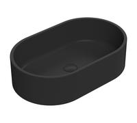 Nuie Luxe Matt Black 565mm x 350mm Oval Countertop Basin - NBV469