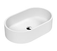Nuie Luxe Matt White 565mm x 350mm Oval Countertop Basin - NBV269