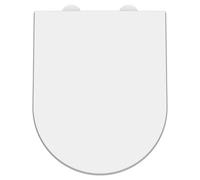 Nuie Luxury D Shaped Quick Release Soft Close Toilet Seat with Matt Hinge Caps | White | UF | 370mm x 40mm x 450mm