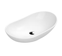 Nuie Matt White Vessel Oval Sit-On Countertop Basin 615mm Oval Bathroom Sink