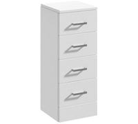 Nuie Mayford 4-Drawer Floor Cabinet, Gloss White 300 X 300 X 766 mm (Prc133)