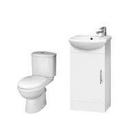 Nuie Mayford Cloakroom Set Floor Standing Vanity Unit 420mm Basin Wc Gloss White
