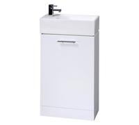 Nuie Mayford Compact Vanity Unit and Basin | Gloss White | MDF | 450mm