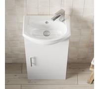 Nuie Mayford Floor Standing Vanity Unit with Basin 420mm Gloss White 1 Taphole