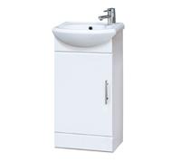 Nuie Mayford Gloss White 400mm Floor Standing 1 Door Vanity Unit and Basin with