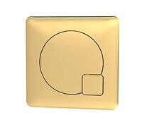 nuie MDPB03 Modern Bathroom Dual Flush Square Brushed Brass Push Button for Use with Concealed Cistern (Cistern Not Included), 70mm, Brushed Brass