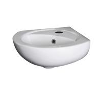 Nuie Melborune Round Wall Hung Corner Basin with 1 Tap Hole | White | Ceramic | 450mm
