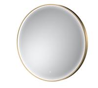 Nuie Mensa Inset Framed Round Illuminated LED Mirror with Demister and Touch Sensor | Brushed Brass | Glass/Aluminium | 800mm