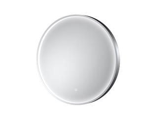 Nuie Mensa Inset Framed Round Illuminated LED Mirror with Demister and Touch Sensor | Chrome | Glass/Aluminium | 600mm
