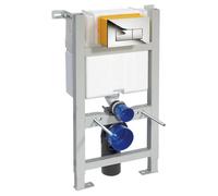 Nuie Mid Height Concealed Cistern with Wall Frame | White | Stainless Steel | 400mm x 880mm x 204mm