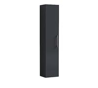 nuie MOE1461 Arno Modern Bathroom Wall Hung 1 Door Tall Unit, 300mm, Soft Black