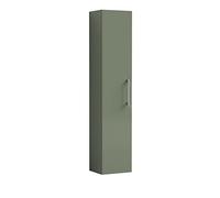 nuie MOE861 Arno Modern Bathroom Wall Hung Tall Unit with Single Soft Close Door, 300mm, Satin Green