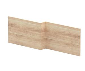 nuie MPD3035 Arno Modern Bathroom Square Shower Bath Front Panel, 1700mm, Bleached Oak Woodgrain