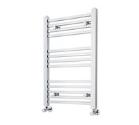 nuie MTY108 | Modern Bathroom Vertical Square Heated Ladder Towel Rail, 800mm x 500mm, Chrome
