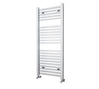 nuie MTY109 | Modern Bathroom Vertical Square Heated Ladder Towel Rail, 1200mm x 500mm, Chrome