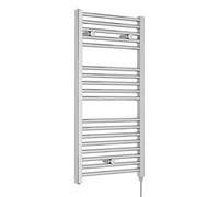 Nuie MTY151 | Modern Bathroom 300 Watt Heated Electric Ladder Towel Rail, 920mm x 480mm, Chrome