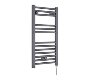 Nuie MTY153 | Modern Bathroom 300 Watt Heated Electric Ladder Towel Rail, 720mm x 400mm, Anthracite