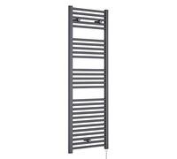 Nuie MTY155 | Modern Bathroom 750 Watt Heated Electric Ladder Towel Rail, 1375mm x 480mm, Anthracite