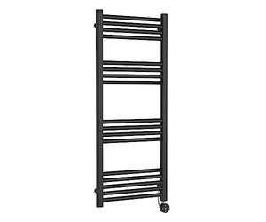 nuie MTY160 Electric Round Straight 17 Bar Towel Radiator, 1200mm x 500mm, Anthracite