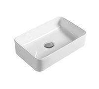 Nuie NBV179 Modern Rectangular Bathroom Counter Top Sink Basin, White