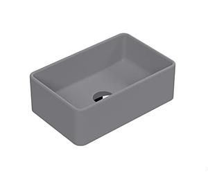 nuie NBV379 Luxe Vessel Modern Bathroom Rectangular Countertop Vessel Basin Sink, 120 x 365 x 235mm, Matt Grey