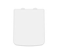 nuie NCH198W Modern Bathroom Square Soft Close Toilet Seat with White Cover Caps, 358 x 70 x 435mm