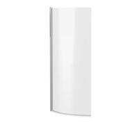 Nuie NCS0 Pacific ǀ Modern Bathroom Curved 6mm P-Shaped Bath Screen, 1400mm x 720mm, Polished Chrome, Clear
