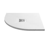 nuie NLT61105 Modern Bathroom Slimline Quadrant Shower Tray - Grill Not Included, 800mm x 800mm, Slate White