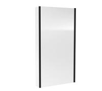 nuie NSBS2BP Pacific Modern Bathroom L Shape Square Shower Bath 6mm Toughened Safety Glass Screen with Fixed Return, 1435mm x 805mm, Black