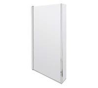 nuie NSBS7 Pacific ǀ Modern Bathroom Square 6mm L-Shaped Hinged Bath Screen, 1430 x 795 x 150mm, Polished Chrome