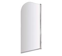 NUIE NSS1 Pacific ǀ Modern Bathroom Round 6mm Bath Screen, 1400mm x 790mm, Polished Chrome
