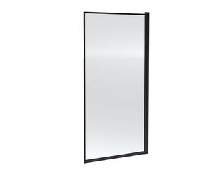 nuie NSSQBFC Pacific Modern Bathroom Full Outer Framed 6mm Toughened Safety Glass Straight Bath Screen, 785 x 1435 x 38mm, Matt Black