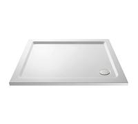 Nuie NTP017 | Modern Bathroom Rectangular Slimline Pearlstone Shower Tray, 760mm x 1100mm, Gloss White