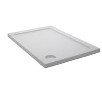 Nuie NTP021 | Modern Bathroom Rectangular Slimline Pearlstone Shower Tray, 700mm x 1000mm, Gloss White