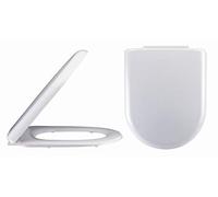 Nuie NTS002 | Modern Bathroom D Shaped Soft Close Toilet Seat, 465mm x 367mm, White