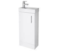 Nuie Vault 400mm Floor Standing Cabinet & Basin - Gloss White