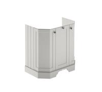 Nuie Old London Floor Standing Angled 3 Door Vanity Unit With Ceramic Basin, Traditional Bathroom Sink Cabinet In Timeless Sand, 600mm