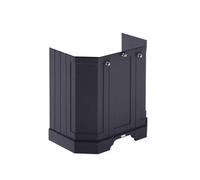 Nuie Old London Floor Standing Angled 3 Door Vanity Unit With Ceramic Basin, Traditional Bathroom Sink Cabinet In Twilight Blue, 600mm