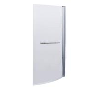 Nuie Pacific Curved B Shape Shower Bath Screen with Towel Rail | Chrome | Glass/Aluminium | 870mm