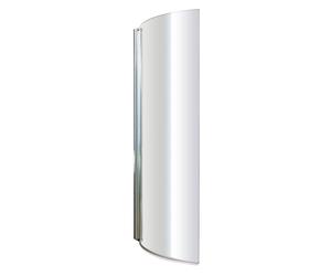 Nuie Pacific Curved P Shape Shower Bath Screen | Chrome | Glass/Aluminium | 720mm