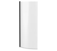 Nuie Pacific Curved P Shape Shower Bath Screen | Matt Black | Glass/Aluminium | 720mm