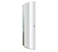 Nuie Pacific Curved P Shape Shower Bath Screen with Knob | Chrome | Glass/Aluminium | 720mm