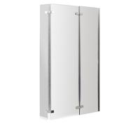 Nuie Pacific Double Hinged L Shaped Shower Bath Screen | Chrome | Glass/Aluminium | 812mm x 1400mm x 24mm