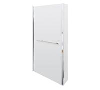 Nuie Pacific Hinged L Shaped Shower Bath Screen with Fixed Return and Towel Rail | Chrome | Glass/Aluminium | 815mm x 1416mm x 38mm