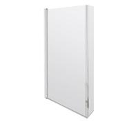 Nuie Pacific Hinged L Shaped Shower Bath Screen with Fixed Return | Chrome | Glass/Aluminium | 795mm x 1430mm x 24mm