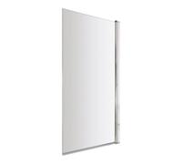Nuie Pacific Hinged Square Straight Bath Screen | Chrome | Glass/Aluminium | 790mm